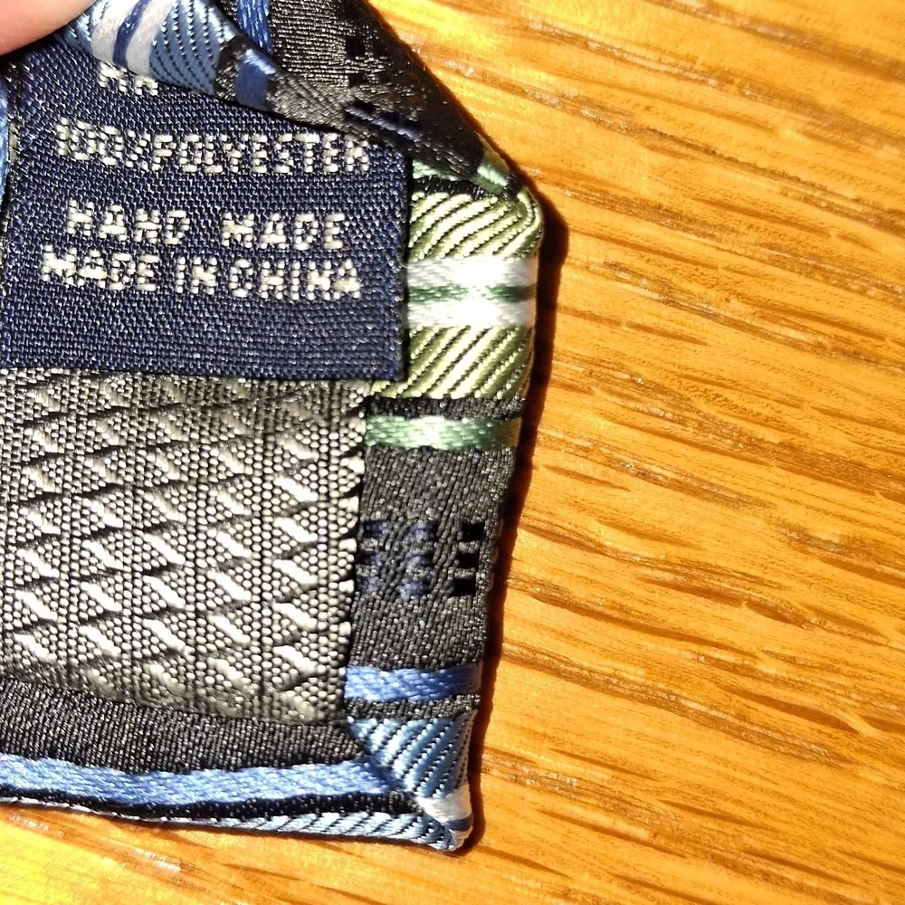 Striped Blue and Green Men's Tie